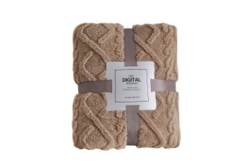 Picture of Soft Jacquard Pattern Blanket (150x200) - Brown