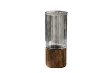 Picture of Striped Glass Vase with Wooden Base
