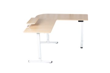 Picture of NEXUS 160 L-Shaped Electric Height-Adjustable Standing Desk with LED Display and USB Charging Port (Oak)