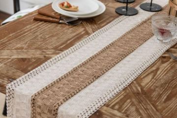 Picture of 376-004 Cotton-Edged Woven Table Runner/Bed Runner with Tassel - 30cmx240cm