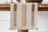 Picture of 376-006 Jute-Striped Woven Table Runner/Bed Runner with Tassel - 30cmx240cm