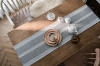 Picture of Jacquard Geometric Pattern Table Runner/Bed Runner in 2 Sizes (Grey)