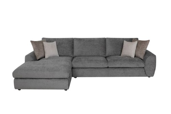 Picture of HAYVA Feather-Filled Fabric Chaise Facing Left Sectional Sofa