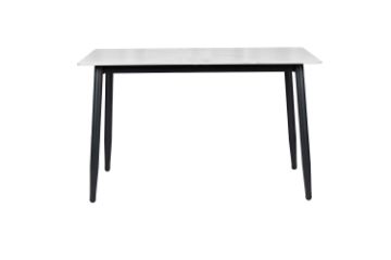 Picture of MIKASA 120 Sintered Stone Top 5PC Dining Set (Crisp-White Table + 4 Light Grey Chairs)