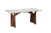 Picture of NATALIE 160 Dining Table with Natural White Stone Top & Solid Wood Base
