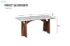 Picture of NATALIE 160 Dining Table with Natural White Stone Top & Solid Wood Base