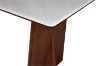 Picture of NATALIE 160 Dining Table with Natural White Stone Top & Solid Wood Base