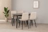 Picture of SAROTO 130 Sintered Stone Top 5PC Dining Set (Matte Grey Table + 4 Creamy White Chairs)