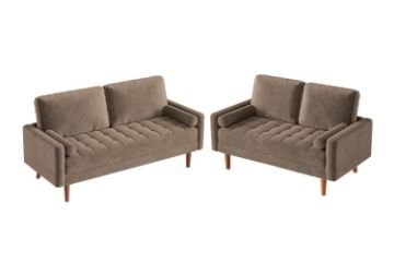 Picture of HAROLD Fabric Sofa Range (Brown) - 3+2 Seater