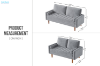 Picture of HAROLD 3/2 Seater Fabric Sofa Range (Light Grey)