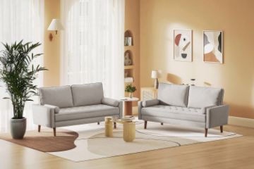 Picture of HAROLD 3 Seater Fabric Sofa (Beige)