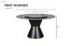 Picture of ORBIT 1.35M Round Rotating Sintered Stone Top Dining Set (Black Top) - 5PC