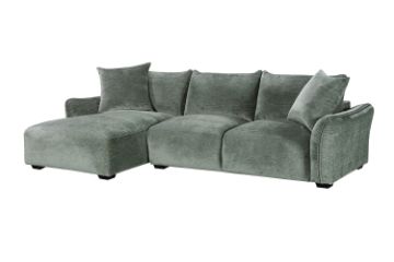 Picture of ROTTERDAM Sectional Fabric Sofa (Green) - Chaise Facing Left