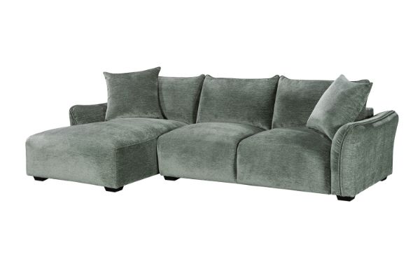 Picture of ROTTERDAM Sectional Fabric Sofa (Green) - Chaise Facing Left