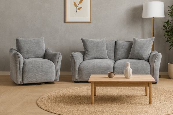 Picture of ROTTERDAM Fabric Sofa Range (Grey) - 3+1 Seater