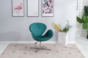 Picture of [FLOOR MODEL CLEARANCE]BOCANA Swivel Adjustable Height Velvet Lounge Chair (Green)