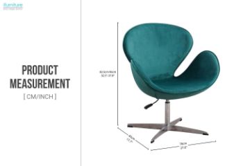 Picture of [FLOOR MODEL CLEARANCE]BOCANA Swivel Adjustable Height Velvet Lounge Chair (Green)