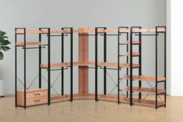 Picture of [FLOOR MODEL CLEARANCE]GARMON 200x80cm Open Wardrobe/Wall System Shelf (Corner)