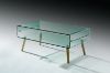 Picture of [FLOOR MODEL CLEARANCE] MURANO 110 Box Bent Glass Coffee Table with Wooden Legs