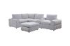 Picture of LUXEON Sectional Modular Sofa with Ottoman & Storage Console Hidden Cup Holders & Wireless Charging & USB Ports