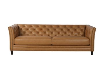 Picture of FLOOR MODEL CLEARANCE] VICTOR Tuxedo Style Full 100% Genuine Leather 4 Seater Sofa (Brown)