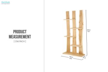 Picture of 650-007 200x100cm Handmade Teak Root 4-Tier Shelf