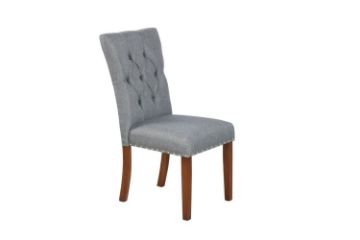 Picture of [FLOOR MODEL CLEARANCE] SOMMERFORD Tufted Fabric Upholstered Dining Chair (Dark Grey)