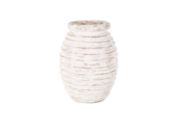 Picture of 650-005 Terracotta Vase (White) - 23x30