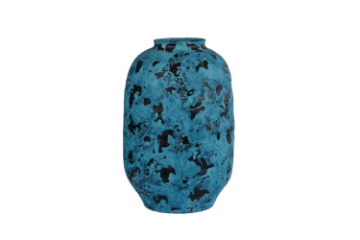 Picture of 363-009 Abstract Art Blue and Black Ceramic Vase