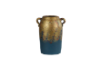 Picture of 363-025 Two-handled Golden and Turquoise Dichroic Ceramic Vase
