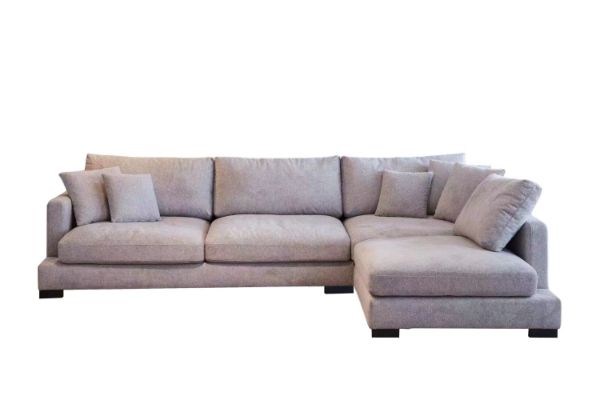 Picture of [FLOOR MODEL CLEARANCE] WONDERLAND Feather-Filled Fabric Sectional Sofa - Chaise Facing Right