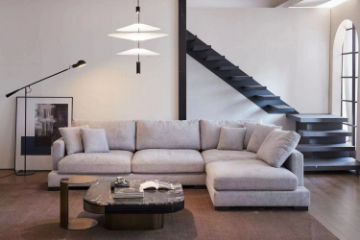 Picture of [FLOOR MODEL CLEARANCE] WONDERLAND Feather-Filled Fabric Sectional Sofa - Chaise Facing Right