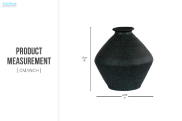 Picture of 363-016 Speckled Dark Green Geometric Ceramic Vase
