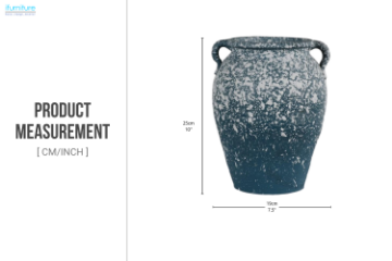 Picture of 363-020 Two-handled Speckled Glaze Ceramic Vase