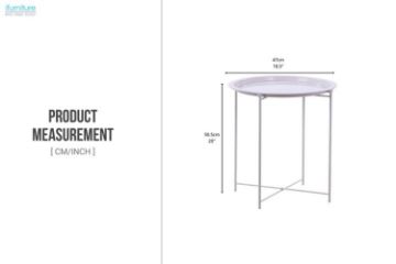 Picture of NAGOYA Removable Round Tray Side Table (White)