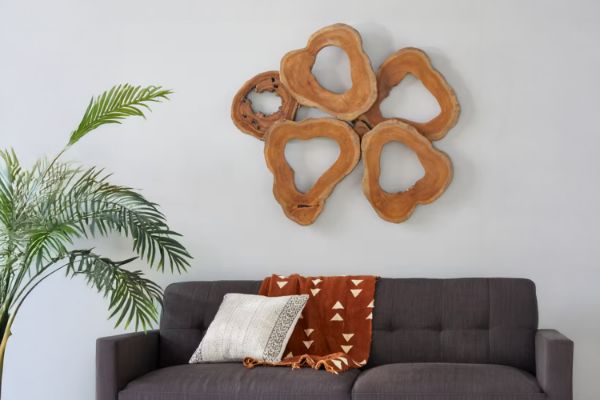 Picture of 650-024 Teak Root Wall Sculpture – Handcrafted Natural Wooden Wall Art