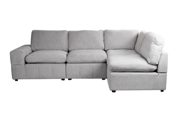 Picture of LUXEON Sectional Modular Sofa Range - 4PC Chaise Facing Right Combo Set (LAF Armchair + Armlessx2 + Corner)
