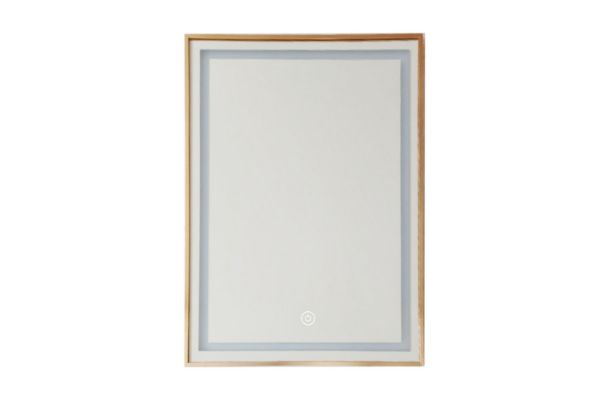Picture of 339-009 H80 Golden Right Angle Wall mirror with LED Light