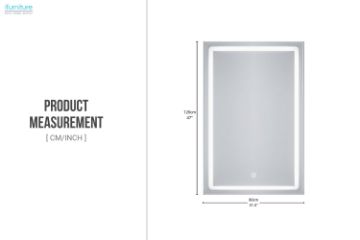 Picture of 339-010 H120 Off-White Right Angle Wall Mirror with LED Light