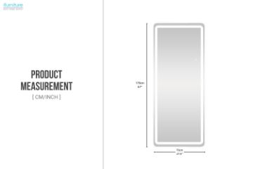 Picture of 339-016 H170 Off-White Rounded Rectangle Mirror with LED Light