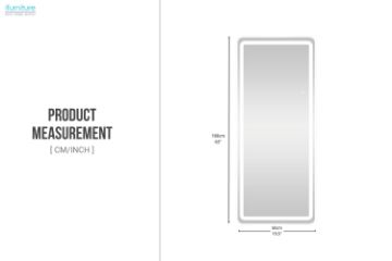 Picture of 339-018 H160 Off-White Rounded Rectangle Mirror with LED Light