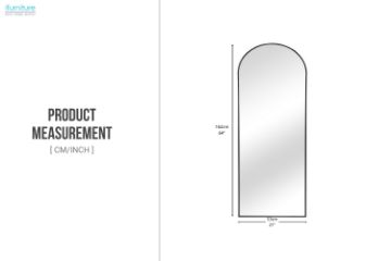 Picture of 339-037 H162 Black Arch Aluminum Alloy Stand Mirror