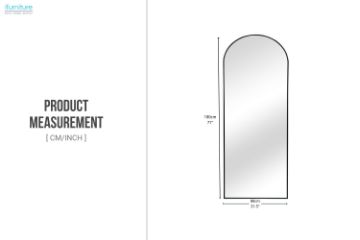 Picture of 339-042 H180 Black Arch Aluminum Alloy Stand Mirror