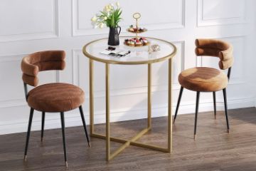 Picture of OTIS D68 Tempered Glass Top Dining Table/Bar Table (Golden)