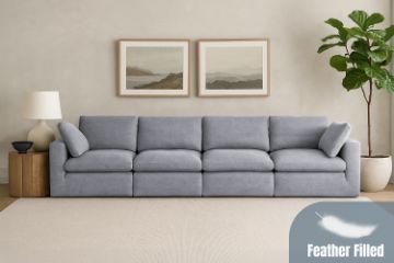 Picture of FAIRFIELD Feather-Filled Sectional Modular Sofa Range - 4PC Combo Set (Armlessx2 + Cornerx2)