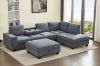 Picture of OSAKA Sectional Sofa with Storage Ottoman, Flip-Back Hidden Cup Holders & USB Port (Grey)