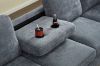 Picture of OSAKA Sectional Sofa with Storage Ottoman, Flip-Back Hidden Cup Holders & USB Port (Grey)