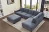 Picture of OSAKA Sectional Sofa with Storage Ottoman, Flip-Back Hidden Cup Holders & USB Port (Grey)