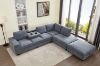 Picture of OSAKA Sectional Sofa with Storage Ottoman, Flip-Back Hidden Cup Holders & USB Port (Grey)