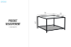 Picture of LINDELL 70 Square Tempered Glass Coffee Table with Shelf 